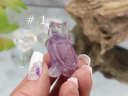 Phantom Amethyst Owl from Brazil - Healing Crystal