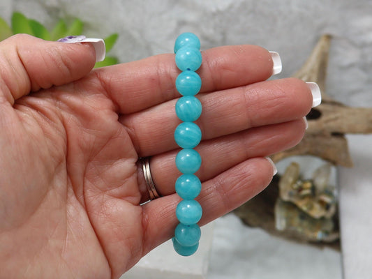 Amazonite Gel Bracelet - 9.5mm Elastic Bracelet