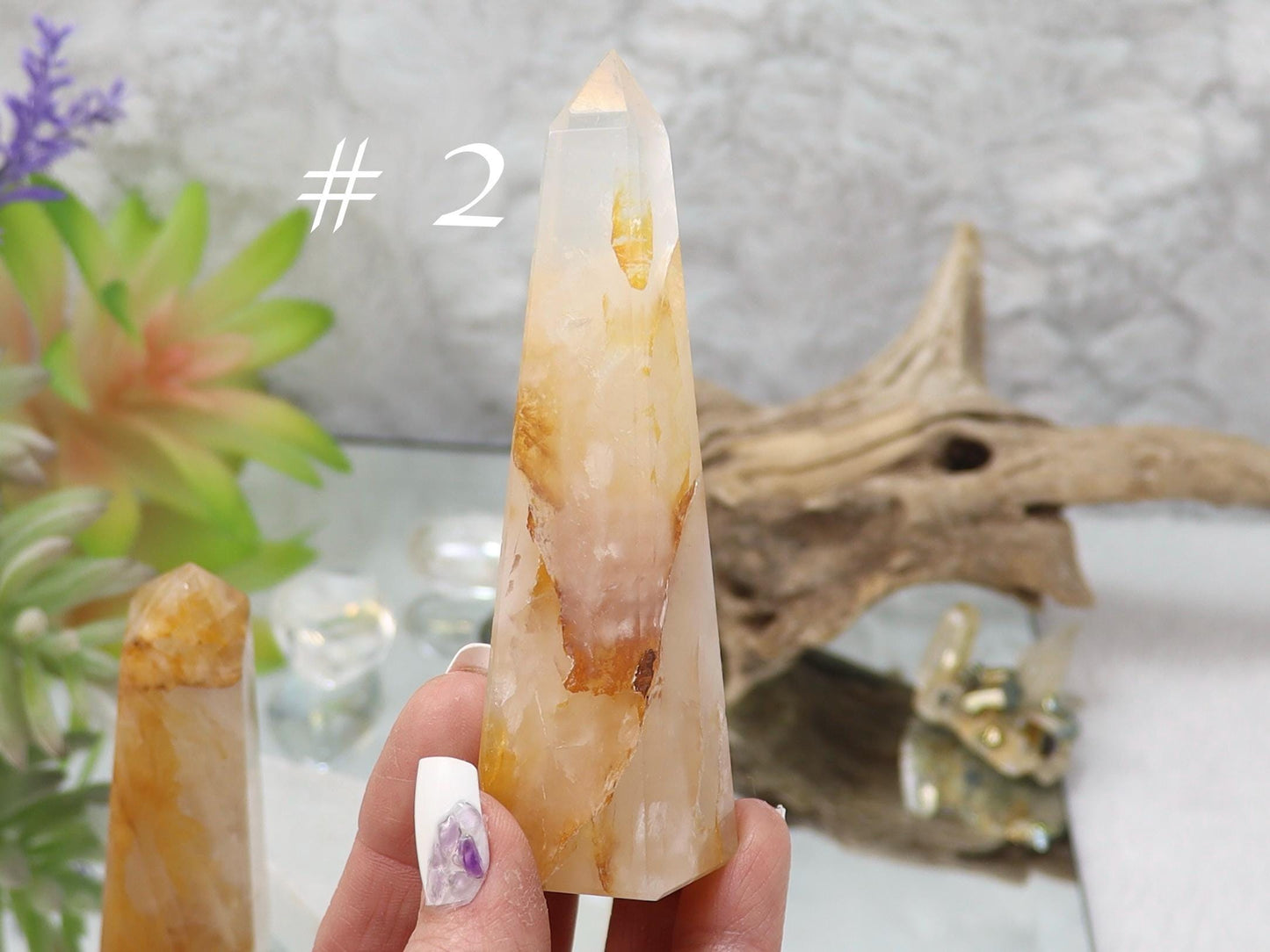 Golden Healer Quartz Crystal Tower - Chakra Balancing Stone Point