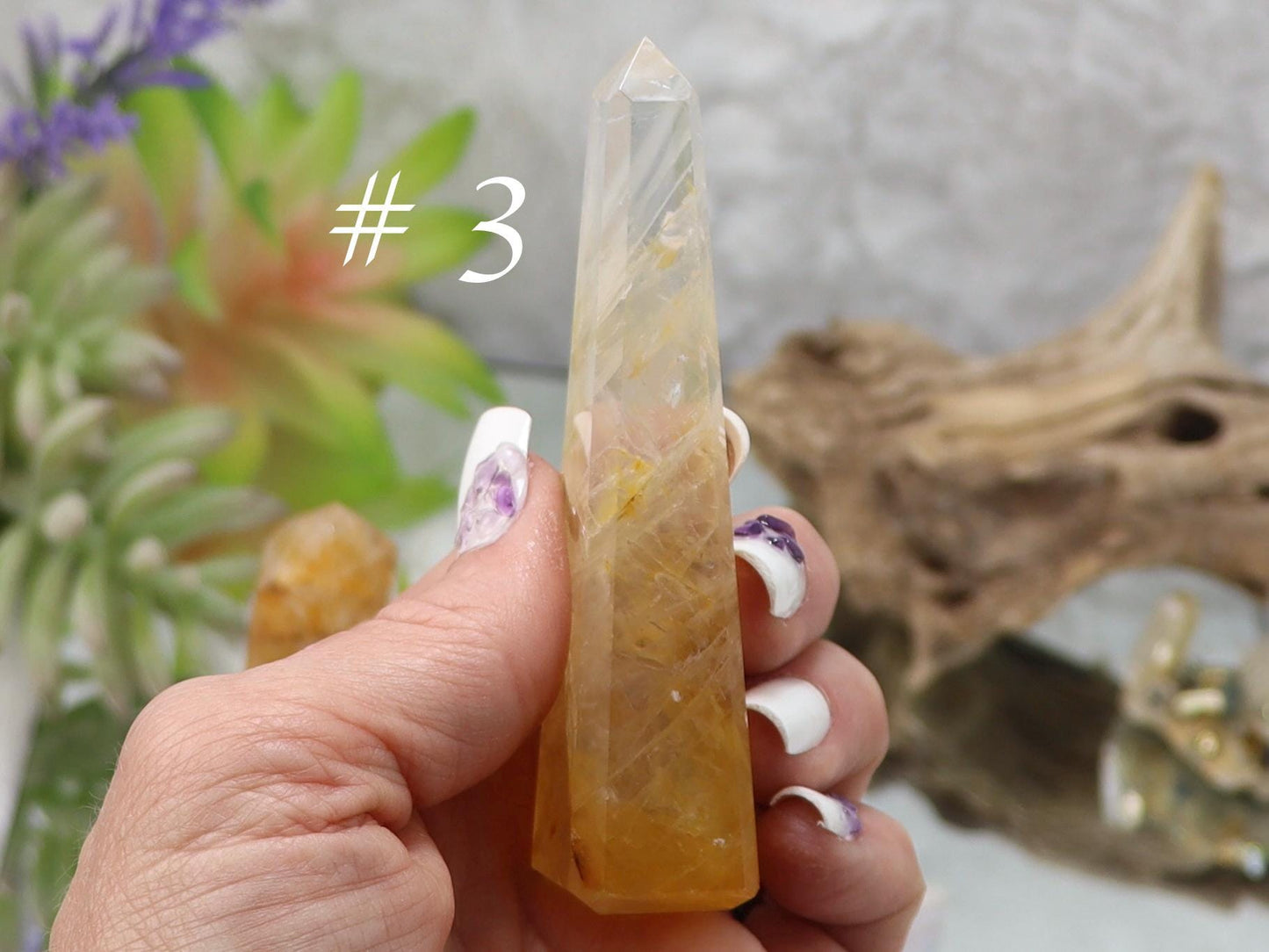 Golden Healer Quartz Crystal Tower - Chakra Balancing Stone Point