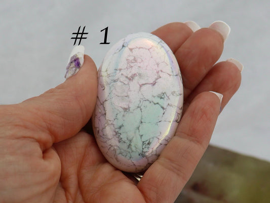 Angel Aura Howlite Palm Stones