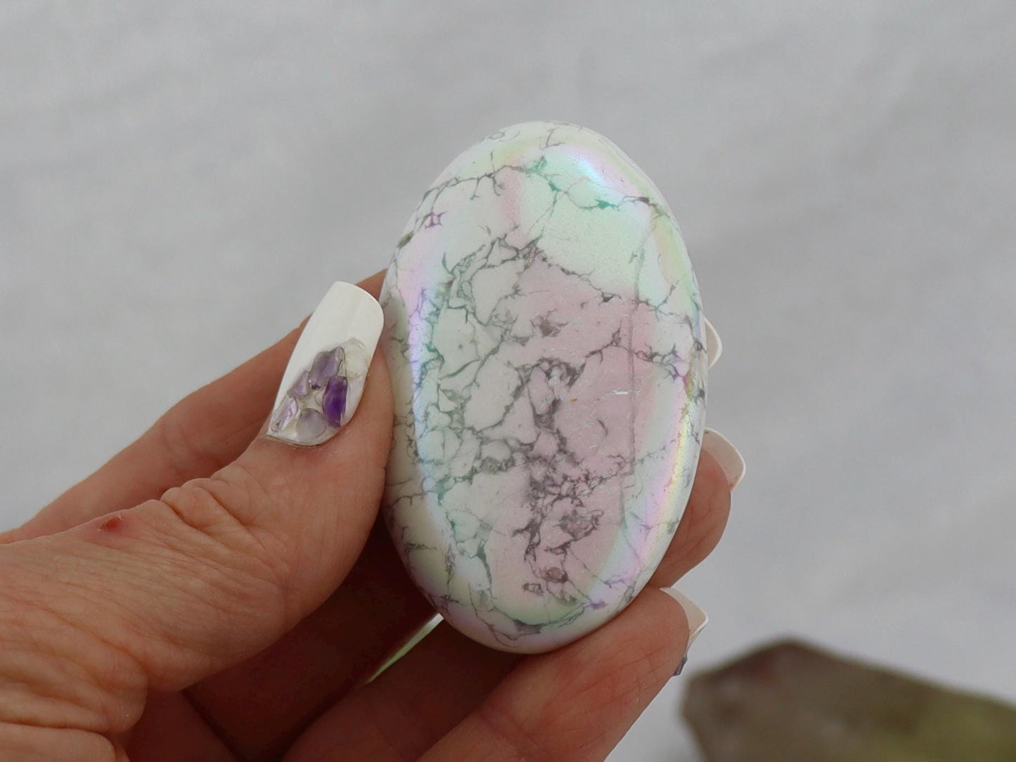 Angel Aura Howlite Palm Stones