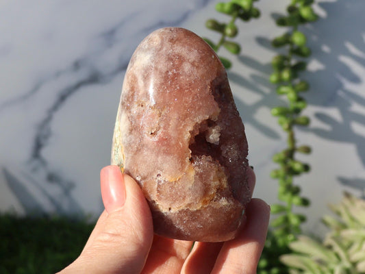 Druzy Pink Amethyst Cut Base, Heart Chakra