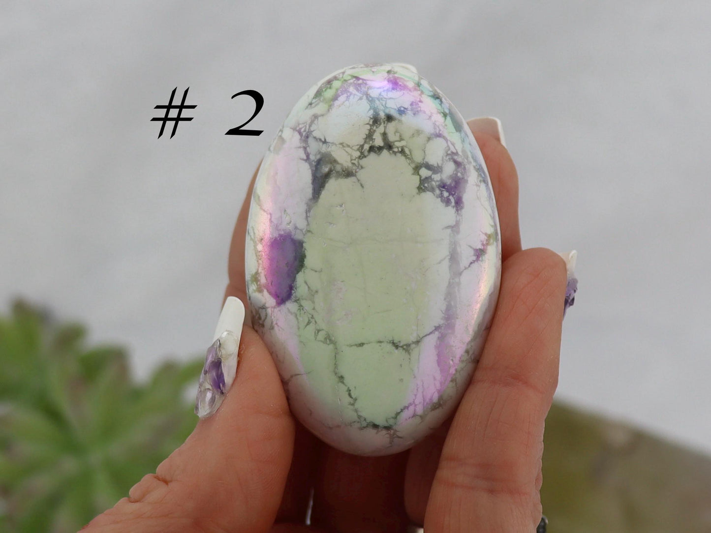 Angel Aura Howlite Palm Stones