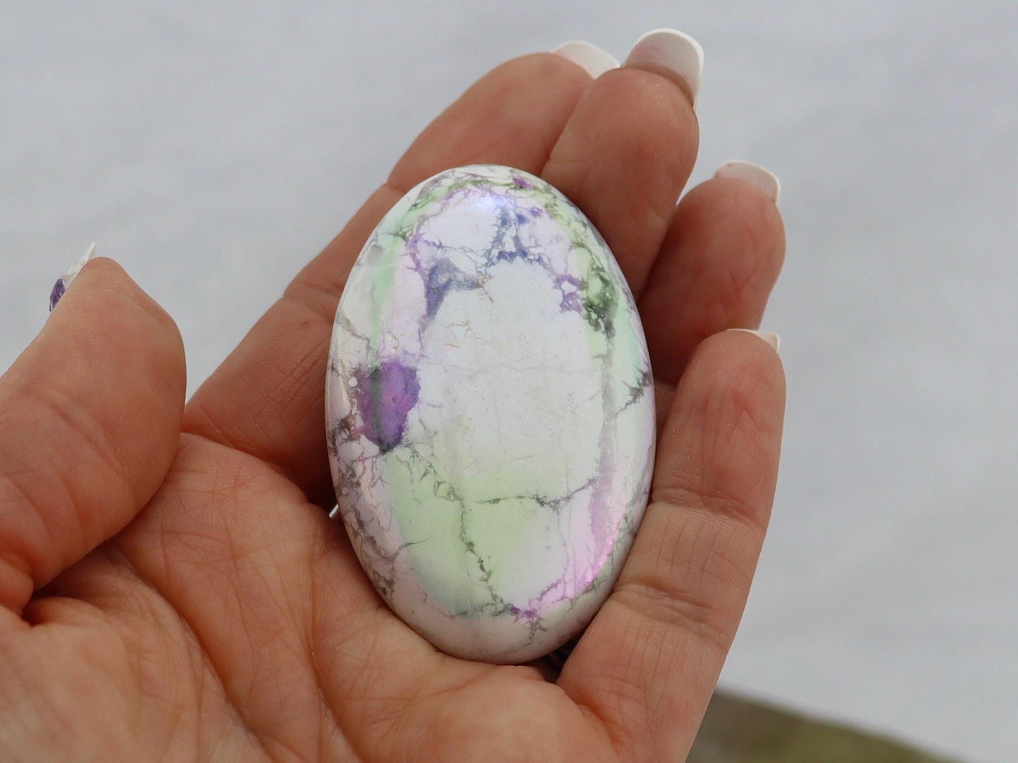 Angel Aura Howlite Palm Stones
