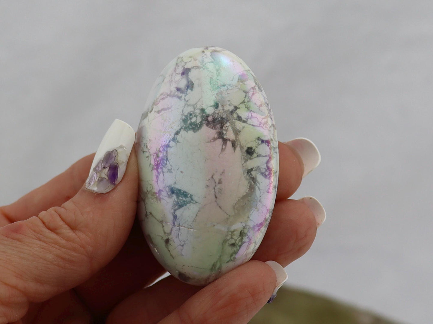 Angel Aura Howlite Palm Stones