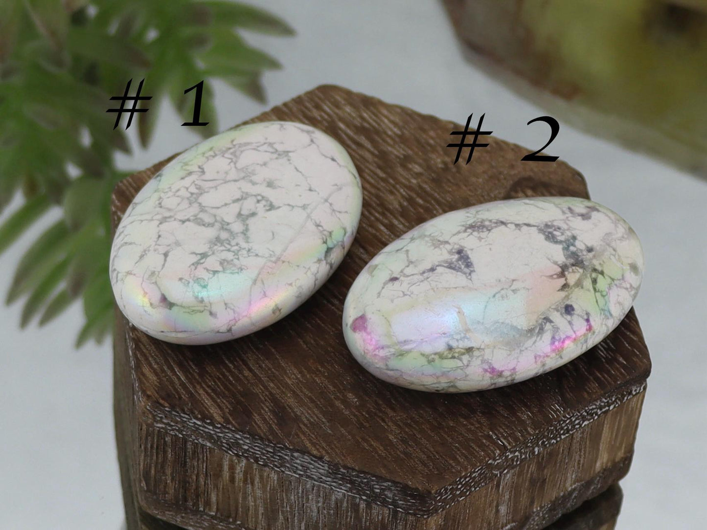 Angel Aura Howlite Palm Stones