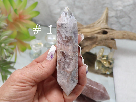 Druzy Pink Amethyst Double Terminated Point from Brazil