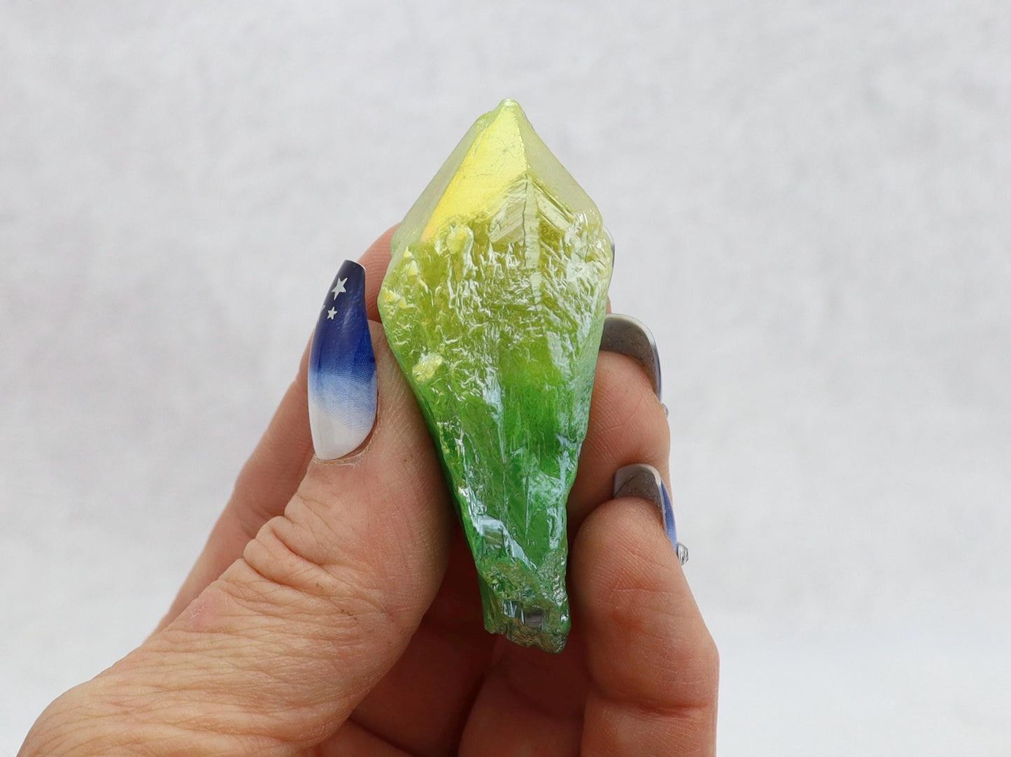 Aura Quartz Crystal: Purple, Orange, Yellow, and Green