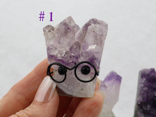 Amethyst Cluster Buddy - Amethyst Cluster with Face - Natural Amethyst Decor - Adopt a Rock