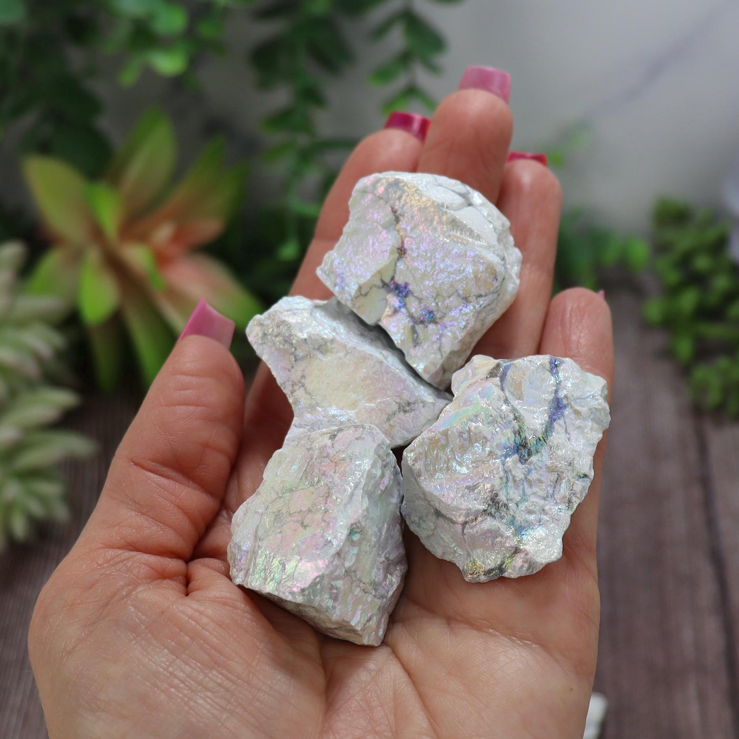 Raw Angel Aura Howlite Stones