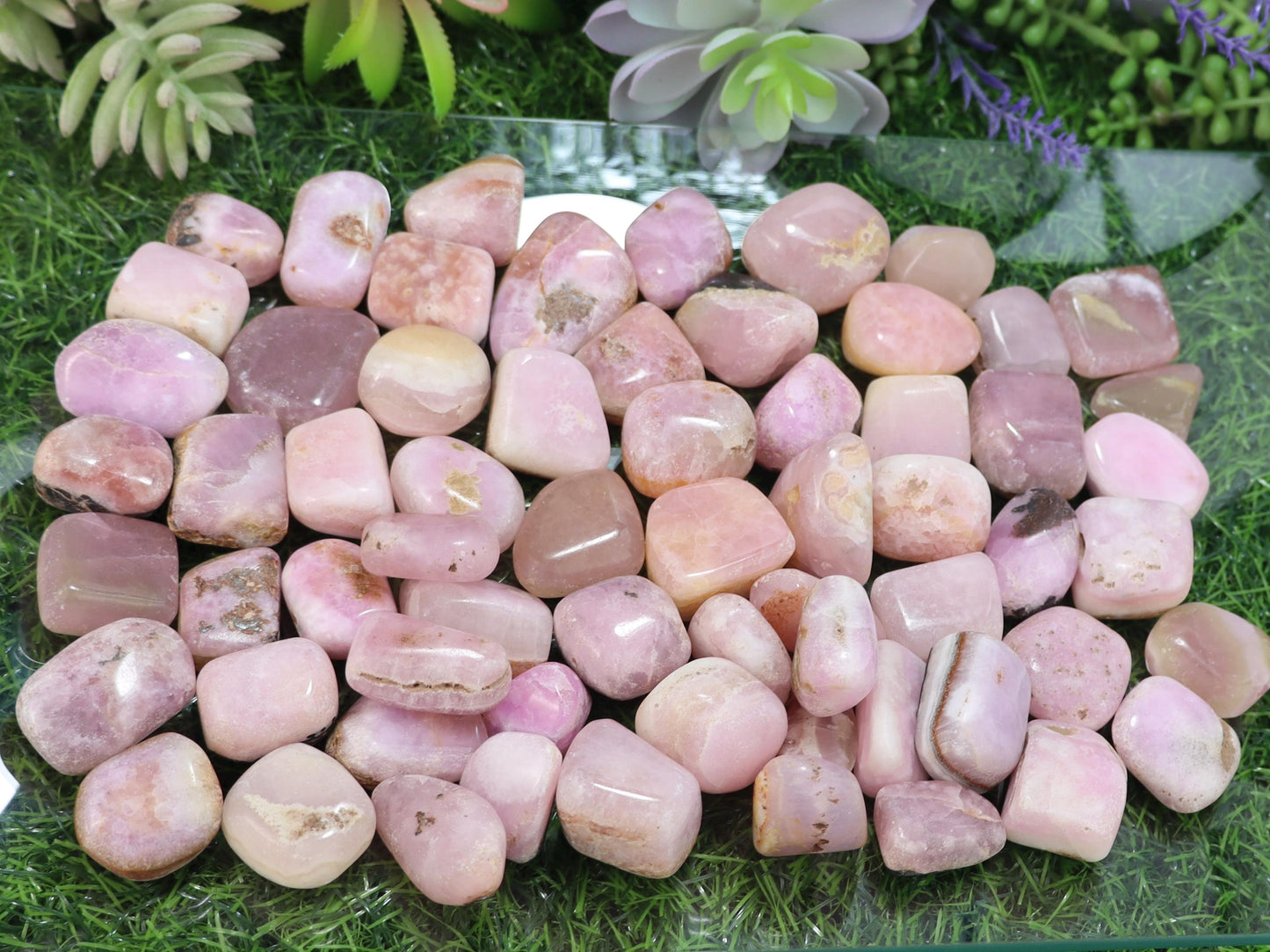 Pink Aragonite Tumbled Stones