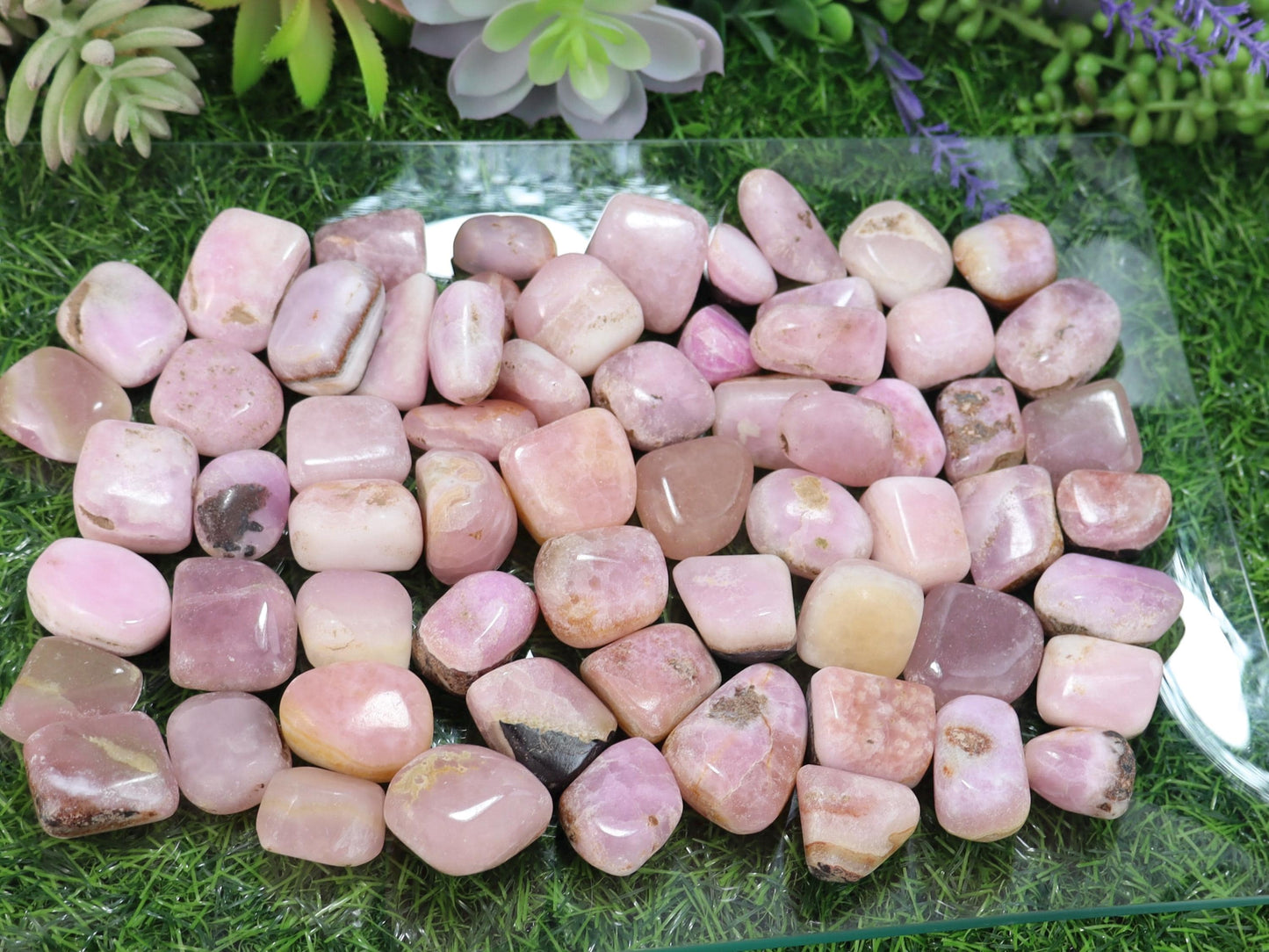 Pink Aragonite Tumbled Stones