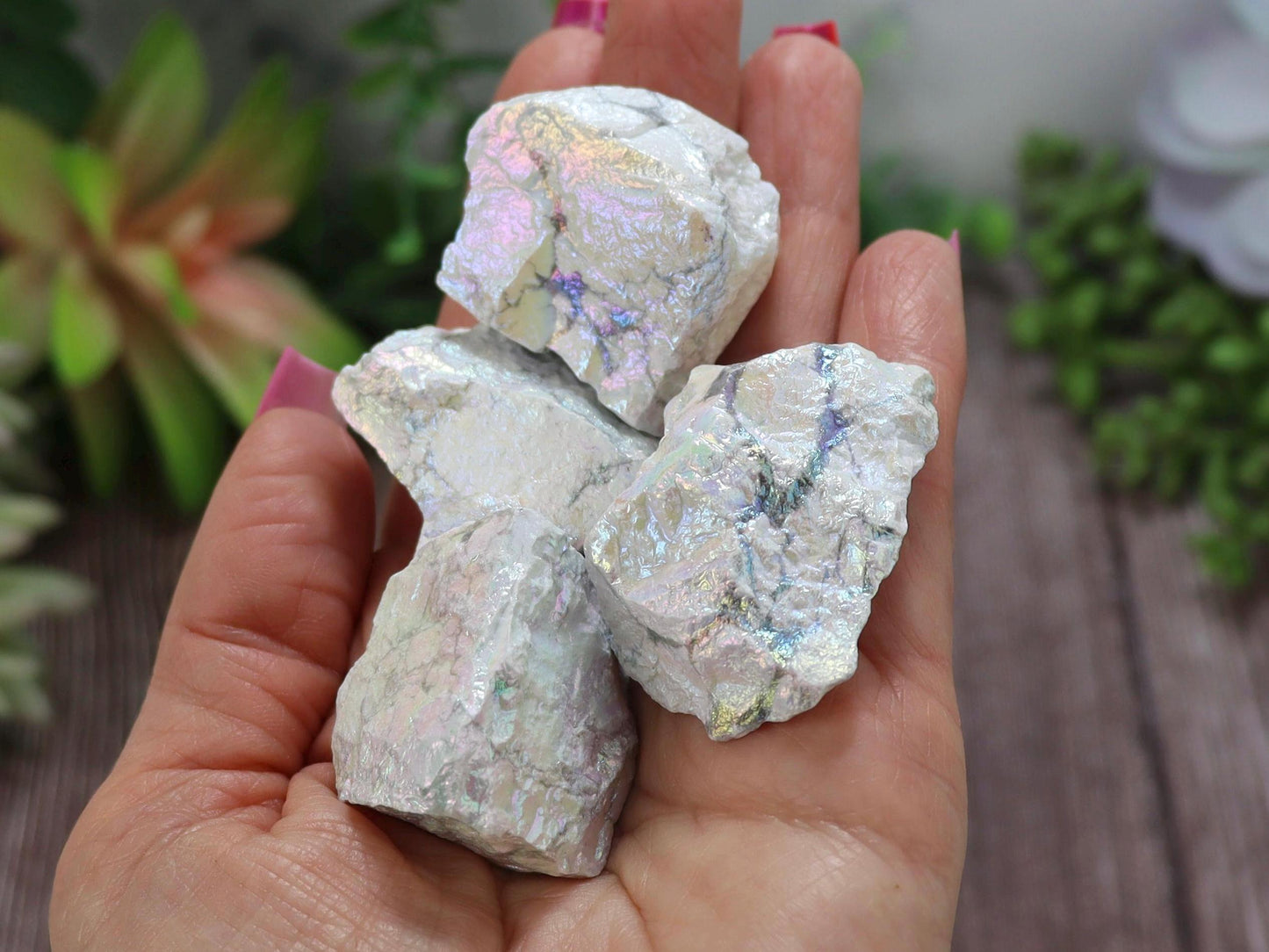 Raw Angel Aura Howlite Stones
