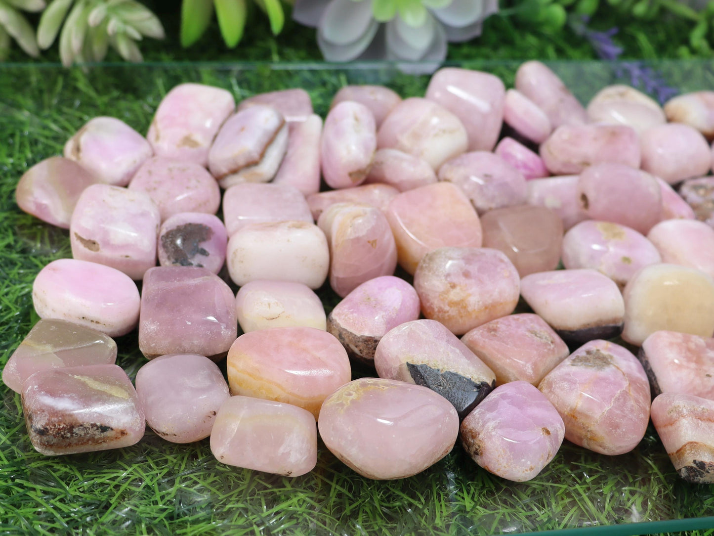 Pink Aragonite Tumbled Stones