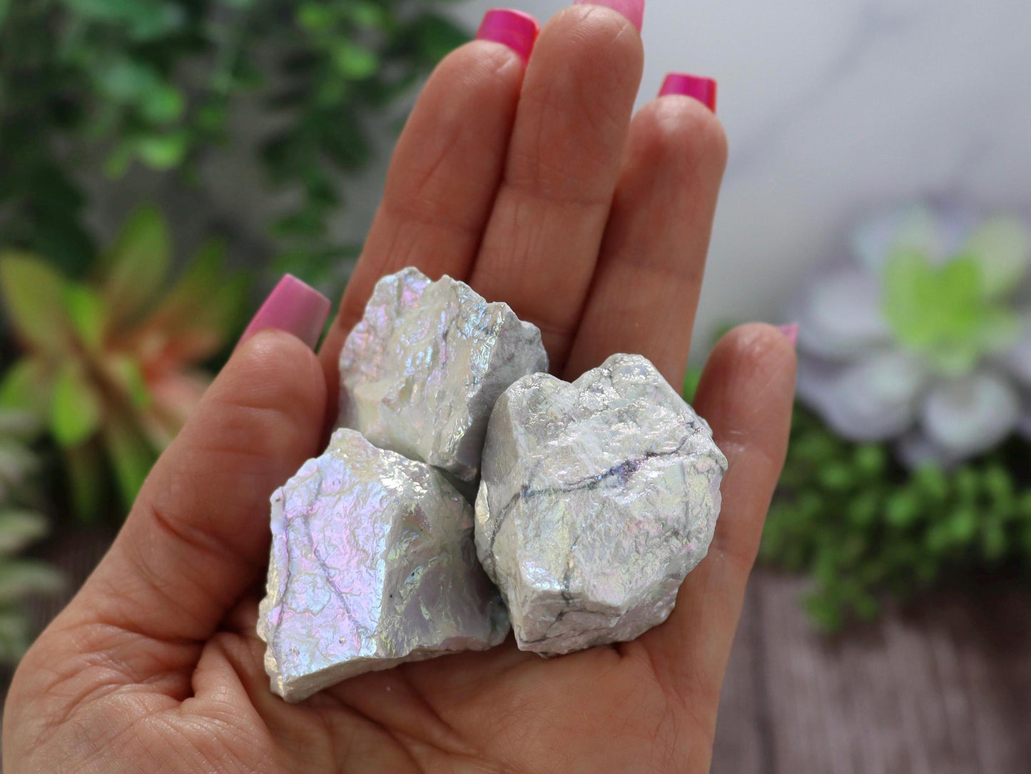 Raw Angel Aura Howlite Stones