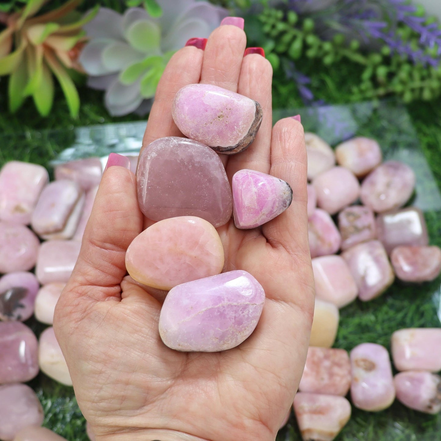 Pink Aragonite Tumbled Stones