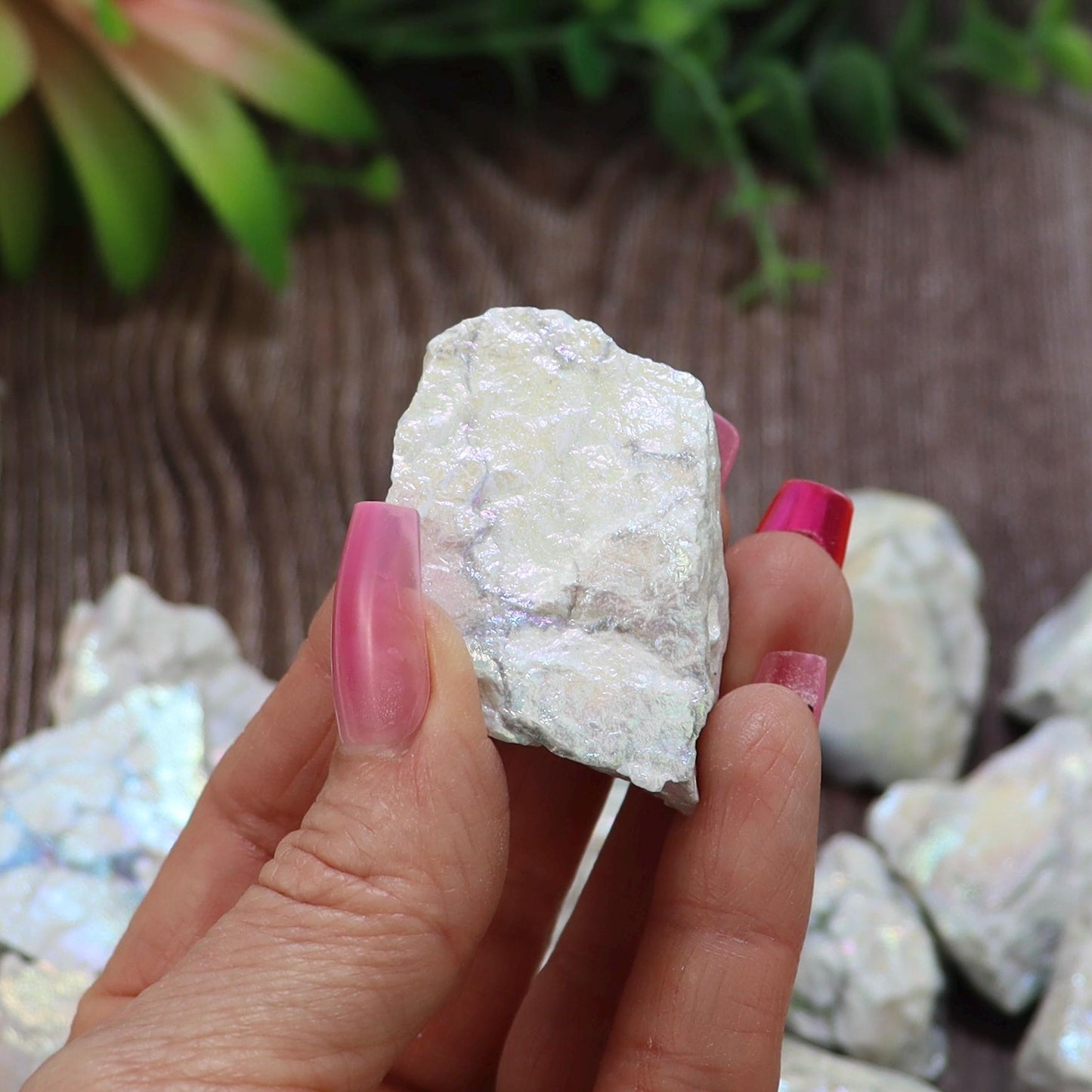 Raw Angel Aura Howlite Stones