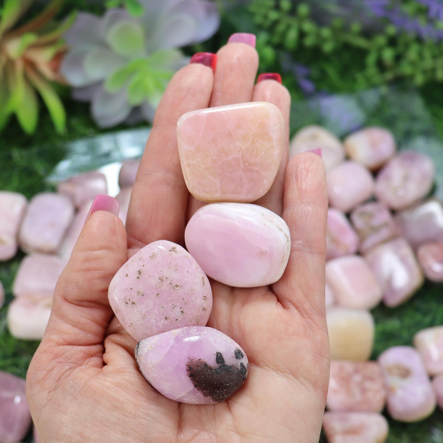 Pink Aragonite Tumbled Stones