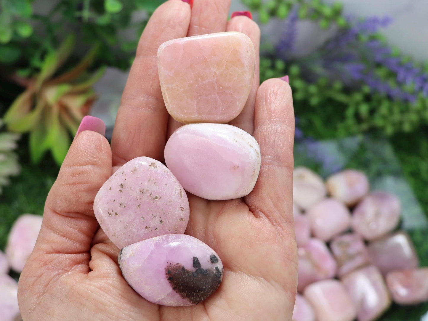 Pink Aragonite Tumbled Stones
