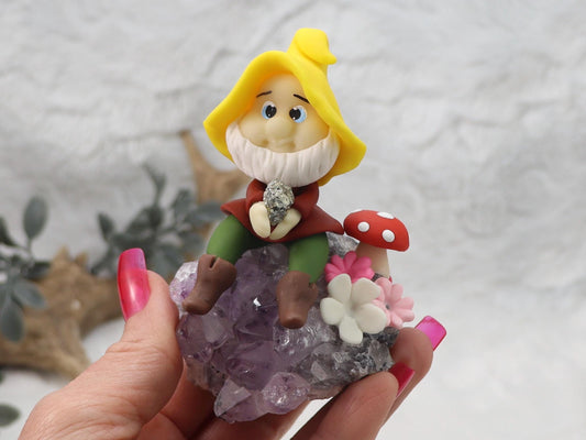 Amethyst Cluster with Clay Dwarf