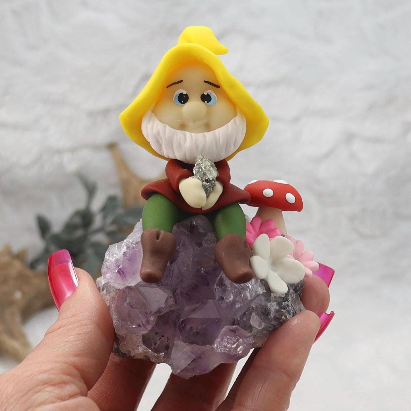 Amethyst Cluster with Clay Dwarf