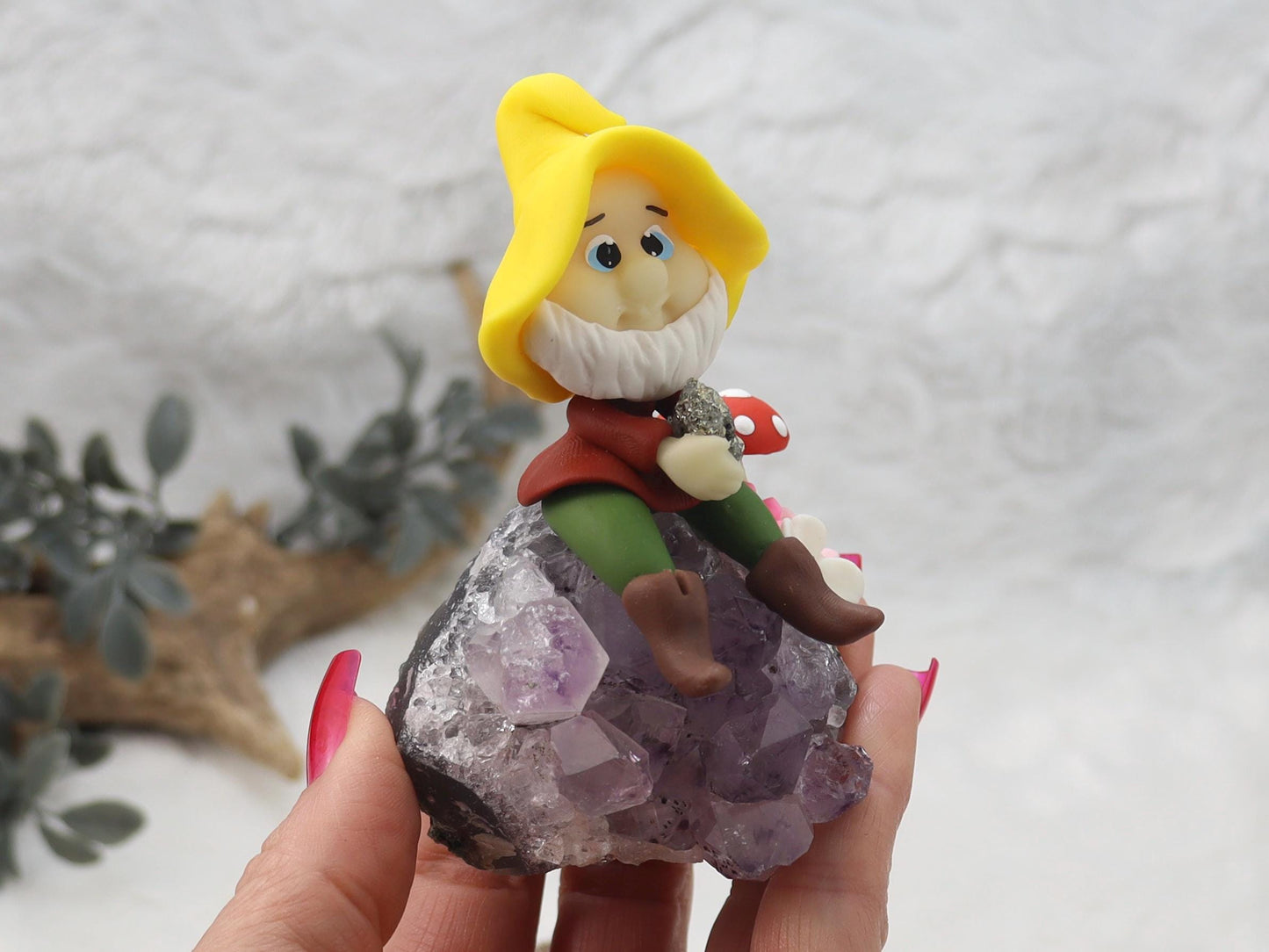 Amethyst Cluster with Clay Dwarf