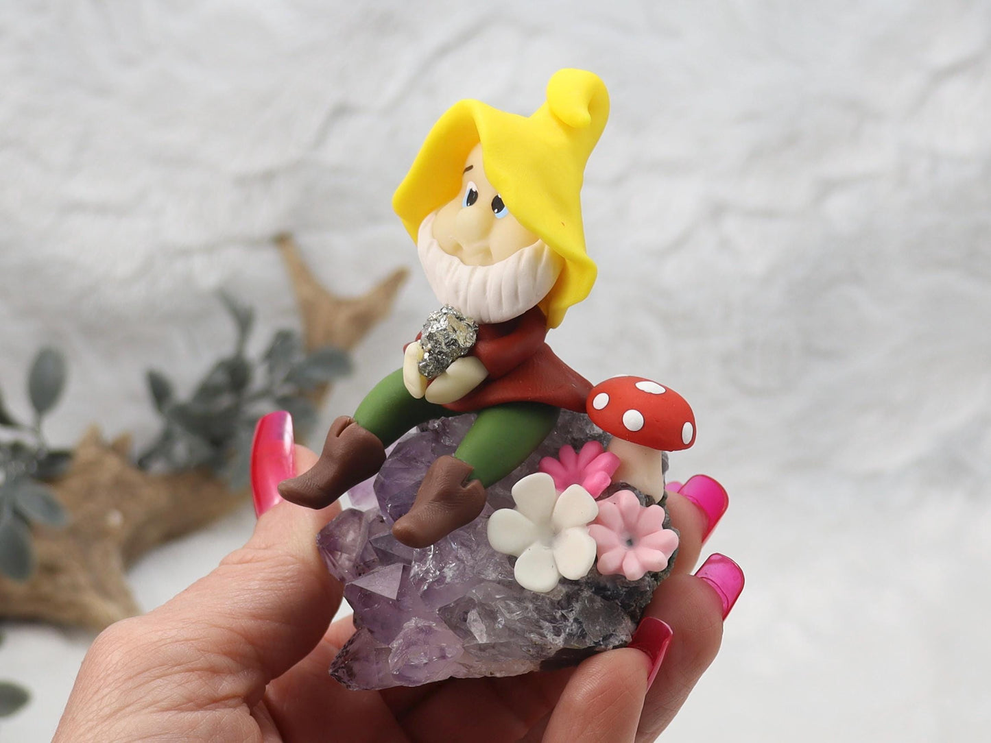 Amethyst Cluster with Clay Dwarf