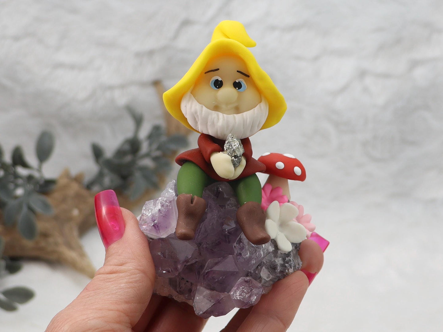 Amethyst Cluster with Clay Dwarf