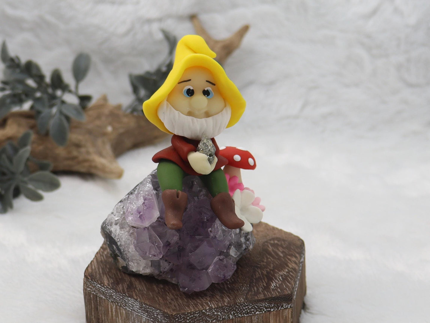Amethyst Cluster with Clay Dwarf