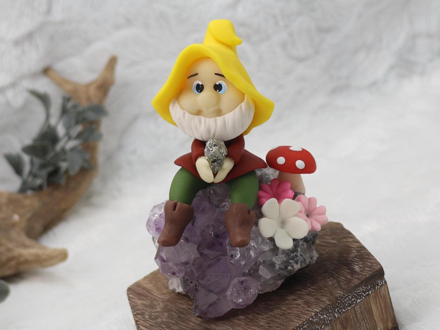 Amethyst Cluster with Clay Dwarf