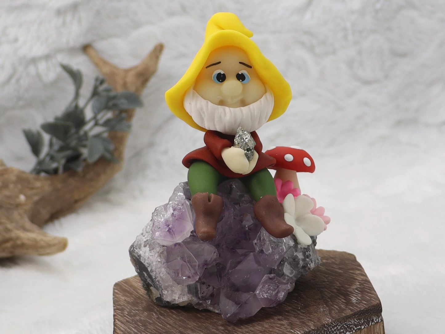 Amethyst Cluster with Clay Dwarf