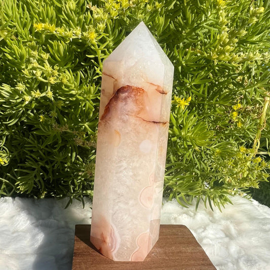 Carnelian Flower Agate Crystal Tower