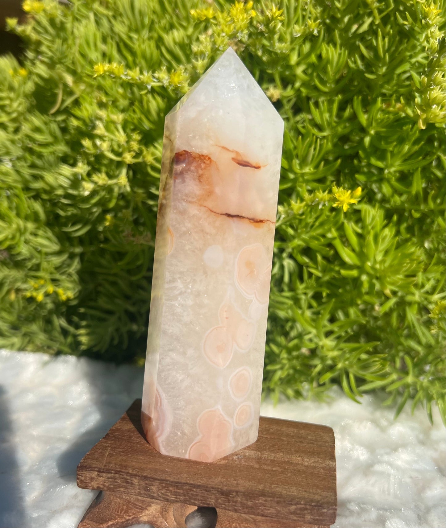 Carnelian Flower Agate Crystal Tower