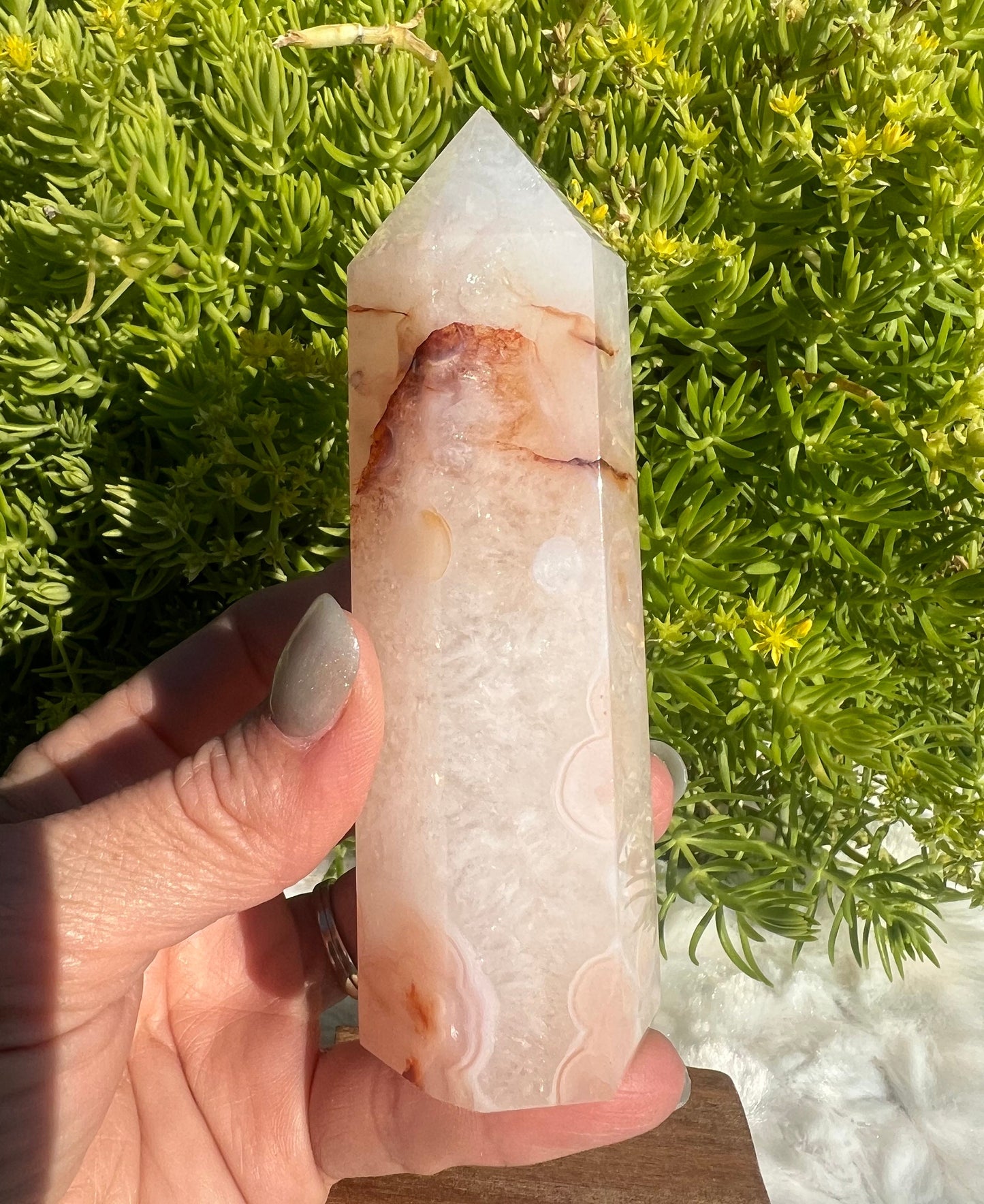 Carnelian Flower Agate Crystal Tower