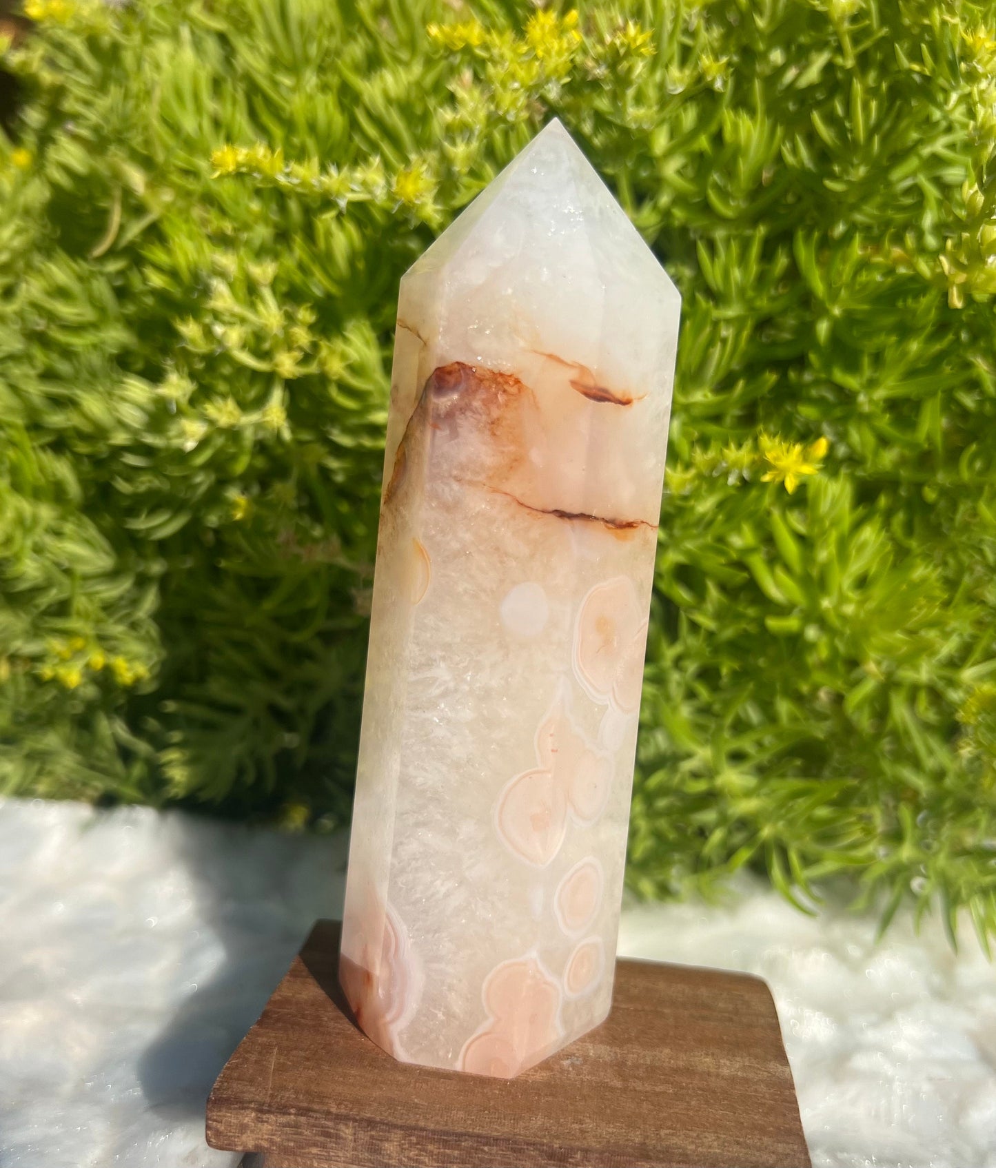 Carnelian Flower Agate Crystal Tower