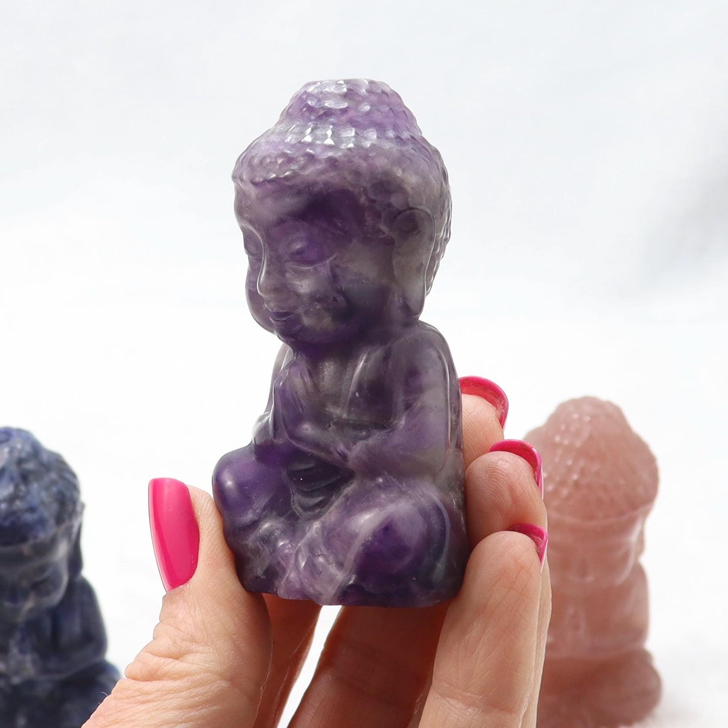 Baby Buddha Carving - Crown Chakra - Gemstone Carving - Meditation Crystal
