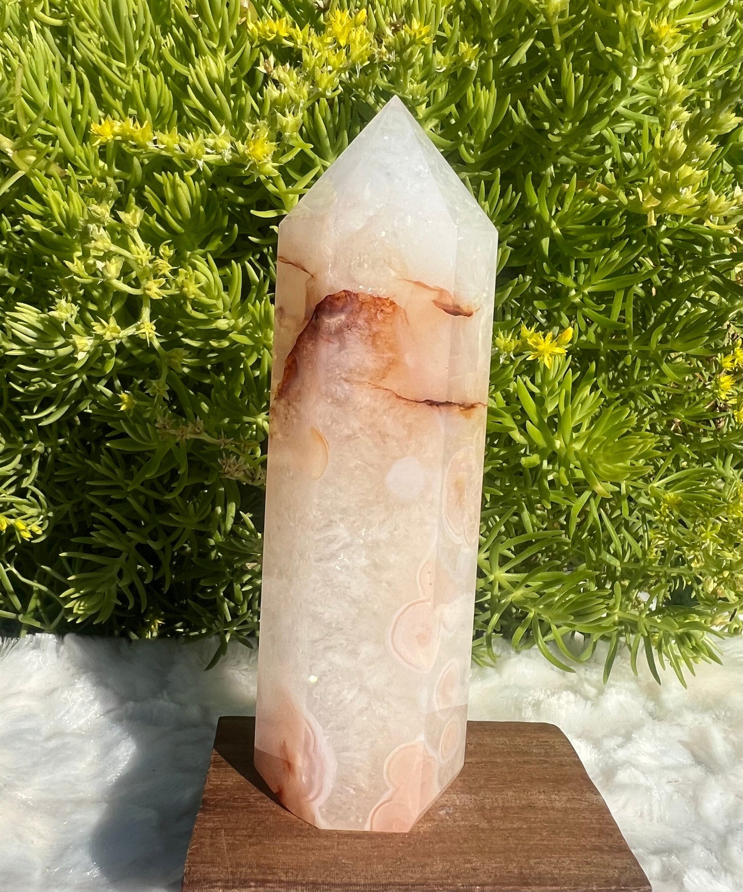 Carnelian Flower Agate Crystal Tower