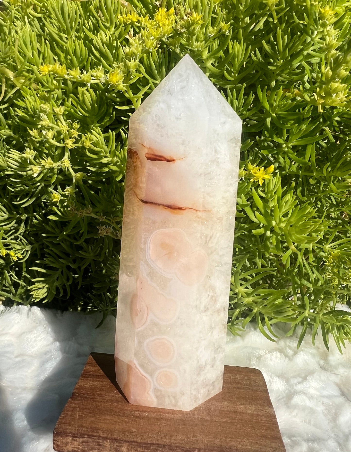 Carnelian Flower Agate Crystal Tower