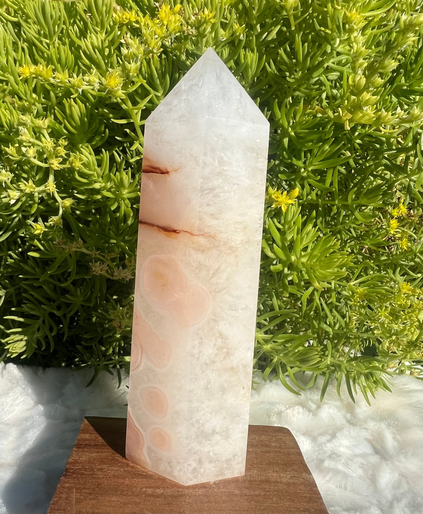 Carnelian Flower Agate Crystal Tower