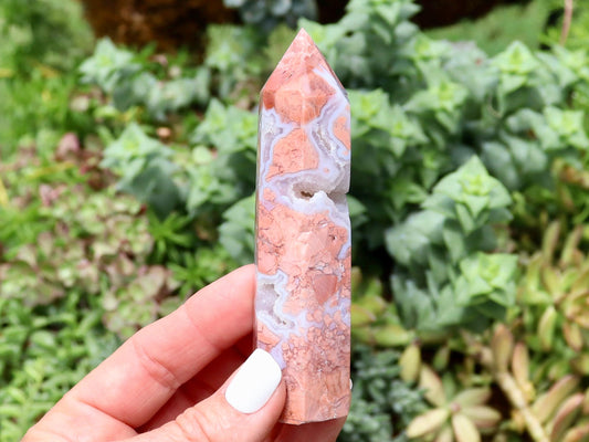Pink Agate Crystal Tower,  Cotton Candy Agate Tower
