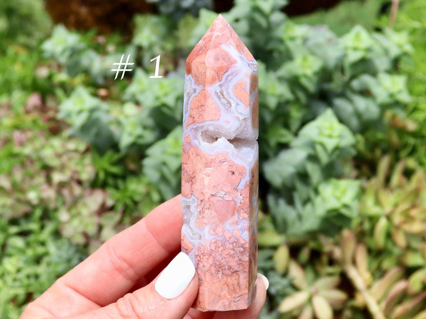 Pink Agate Crystal Tower,  Cotton Candy Agate Tower