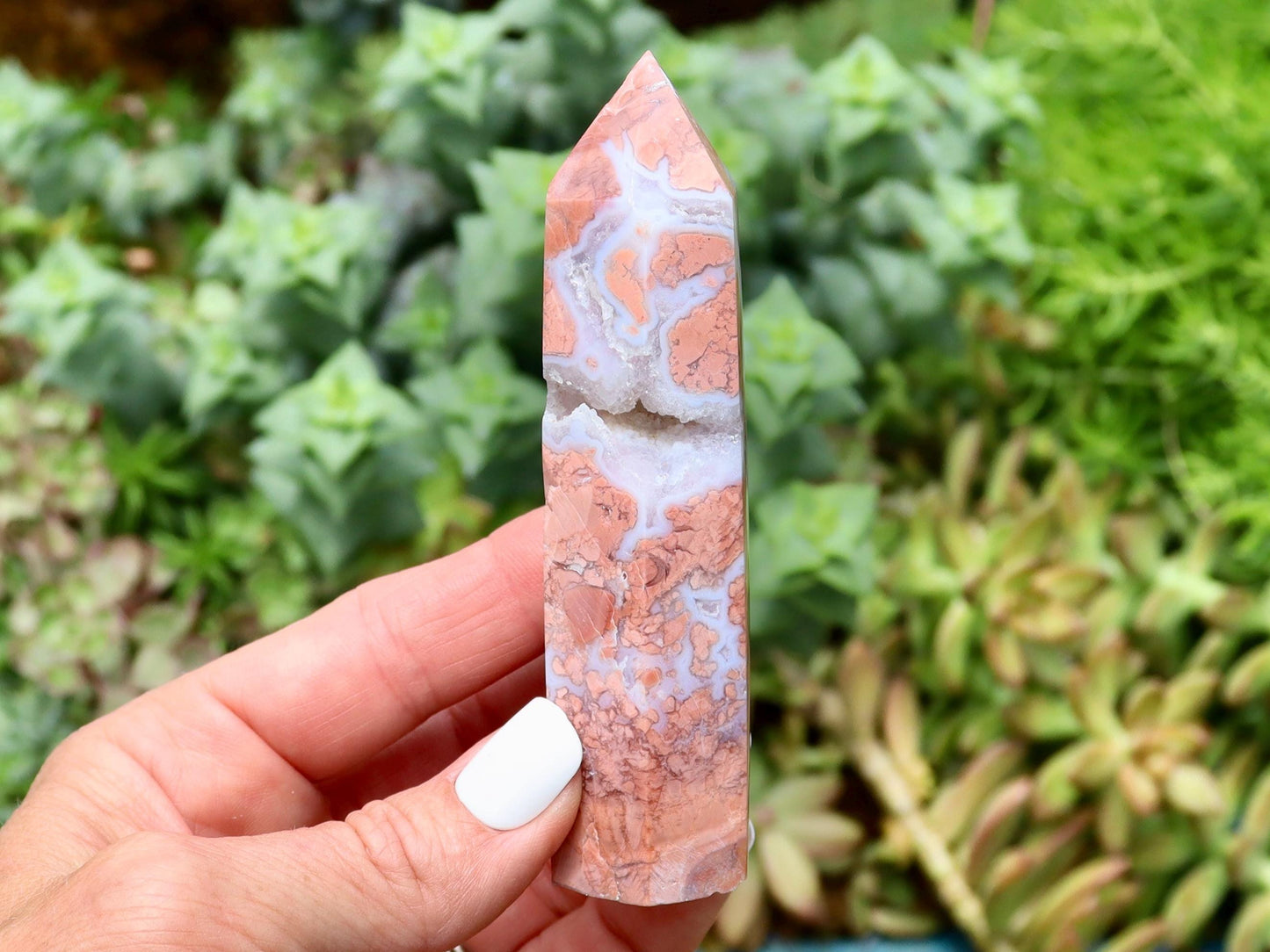 Pink Agate Crystal Tower,  Cotton Candy Agate Tower