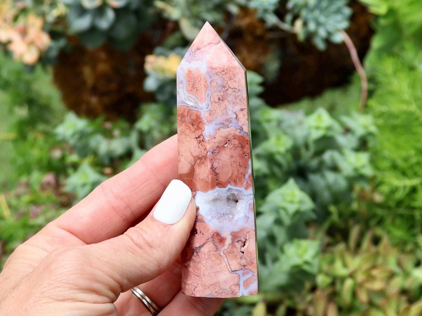 Pink Agate Crystal Tower,  Cotton Candy Agate Tower