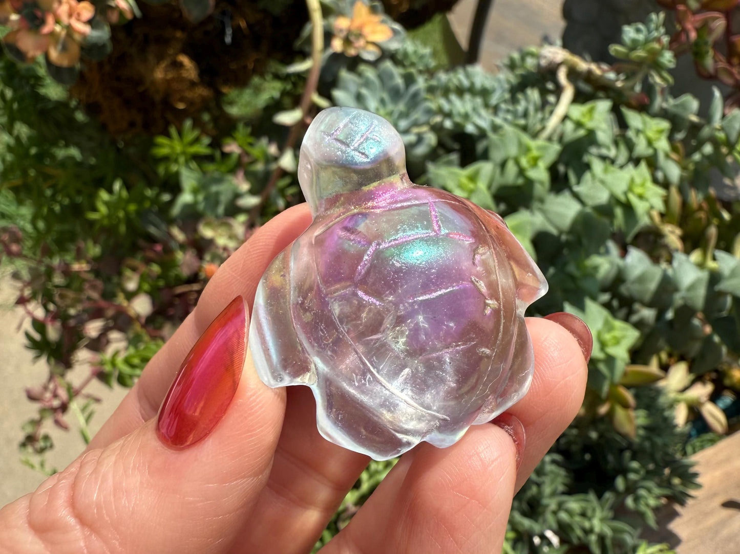 Angel Aura Glass Sea Turtle and Frog