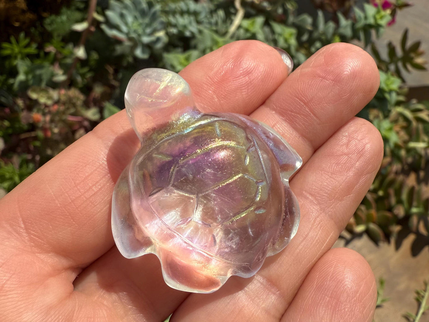 Angel Aura Glass Sea Turtle and Frog