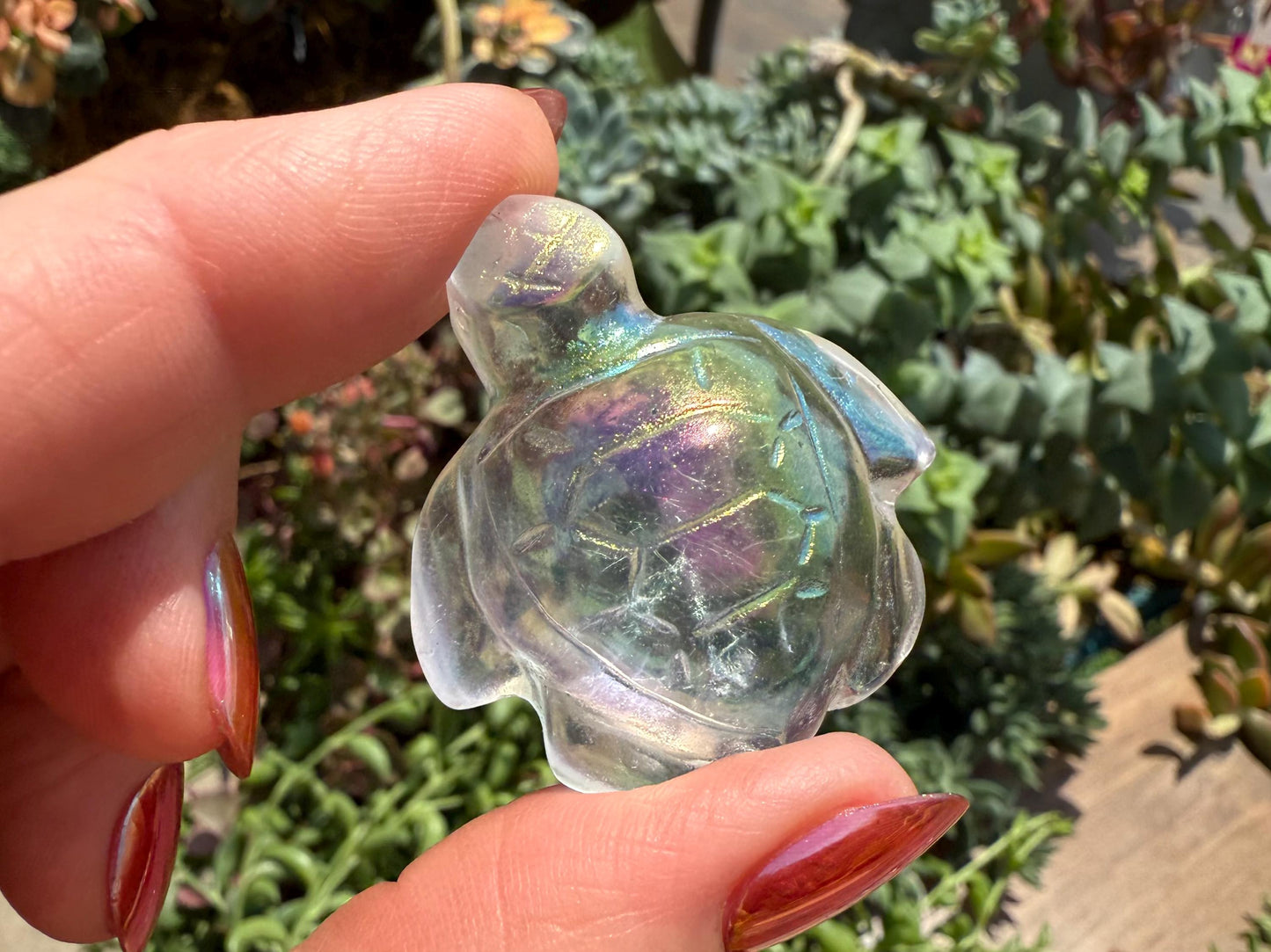 Angel Aura Glass Sea Turtle and Frog