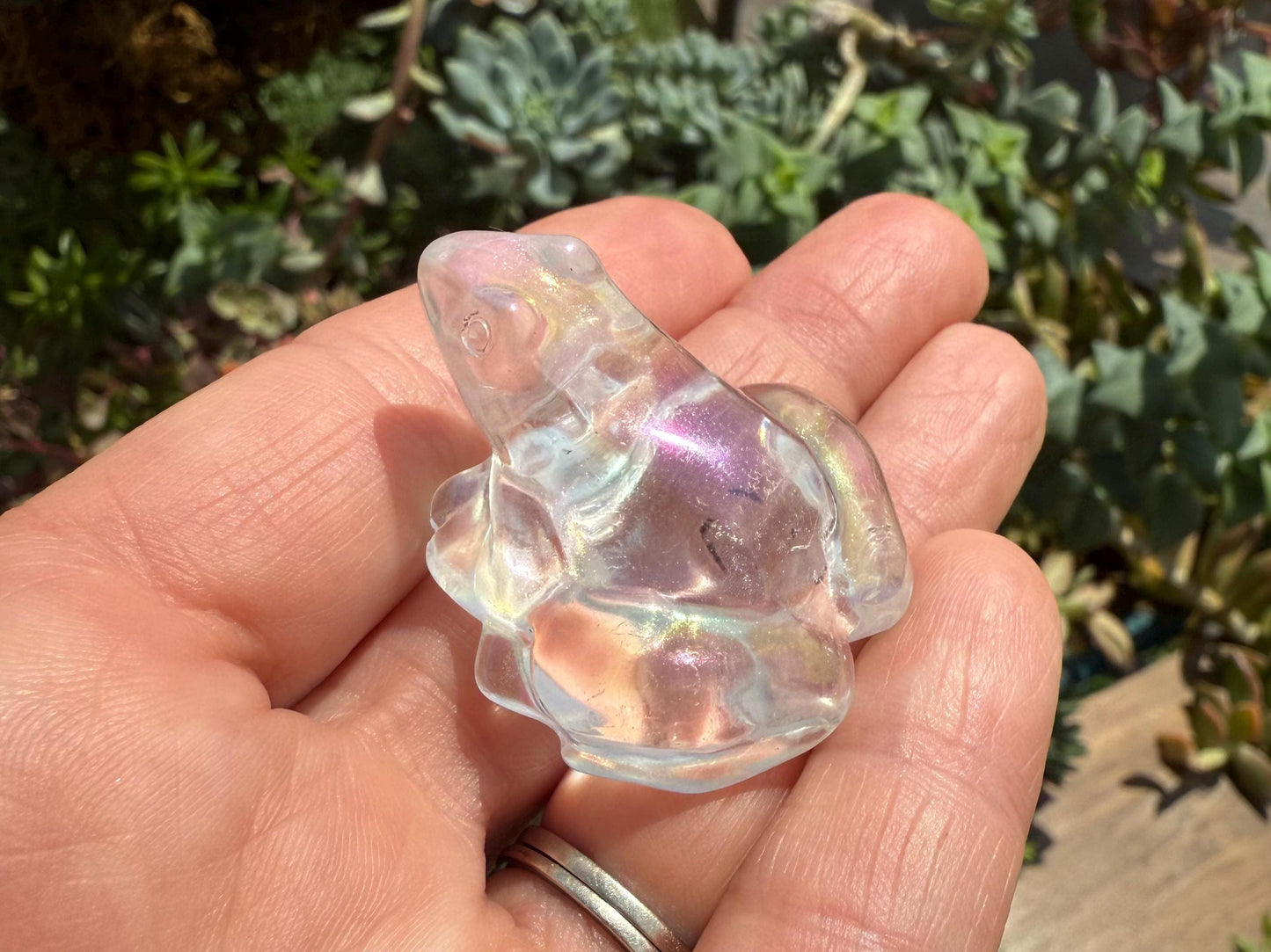 Angel Aura Glass Sea Turtle and Frog