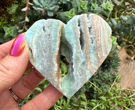 Hemimorphite Heart Carving