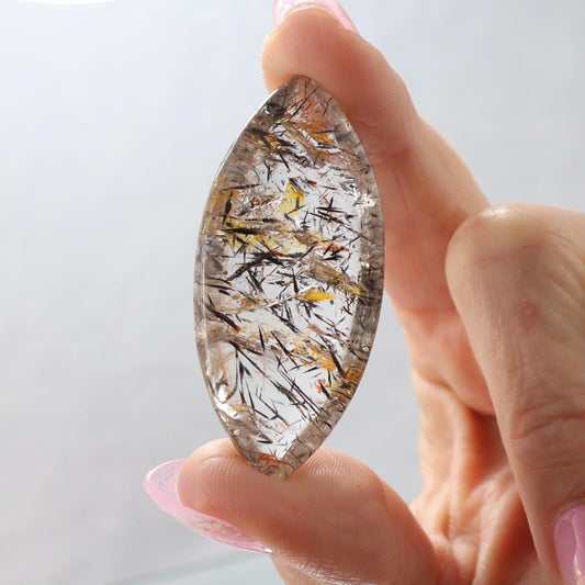 Hematite and Hematoid Included Quartz Cabochon - Origin Brazil - High Quality Quartz Cabochon